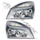 Automann Headlamp Set LH/RH Chrome LED Freightlin 564.46001CZP