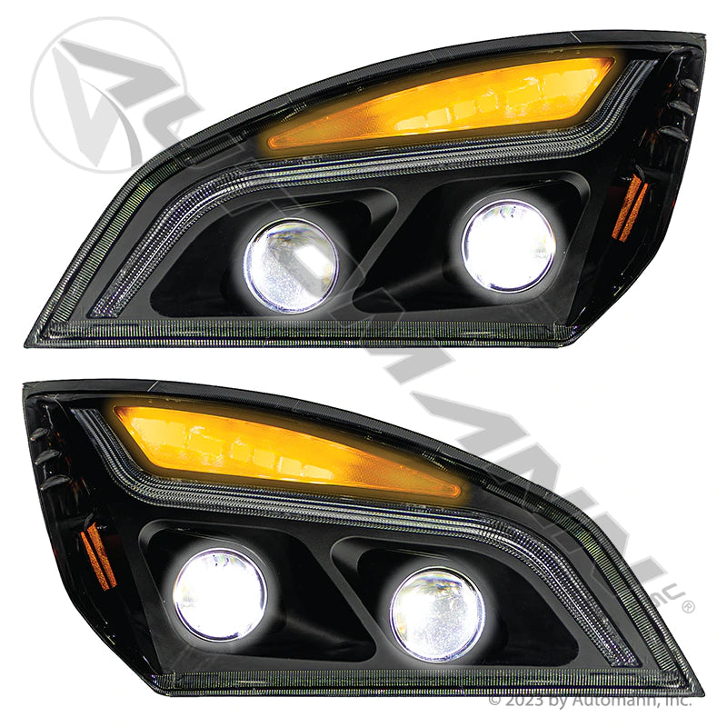 Automann Headlamp Set LH/RH Black LED Freightline 564.46001ZP