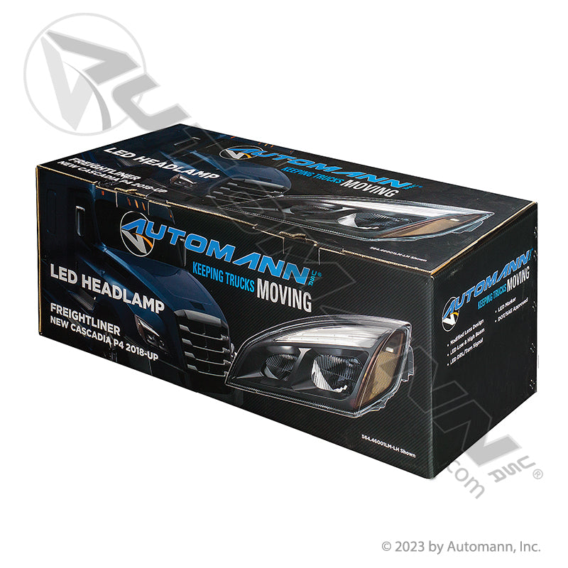 Automann Headlamp RH Black LED Freightliner P4 564.46002RM