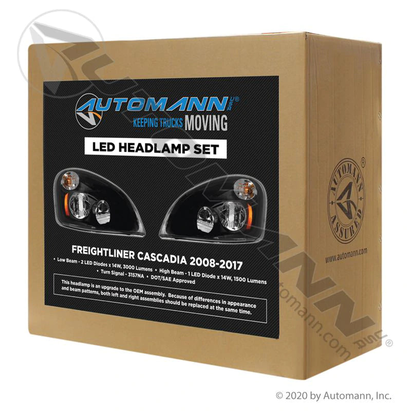 Automann Headlamp Set Freightliner LED Black 564.46029BM