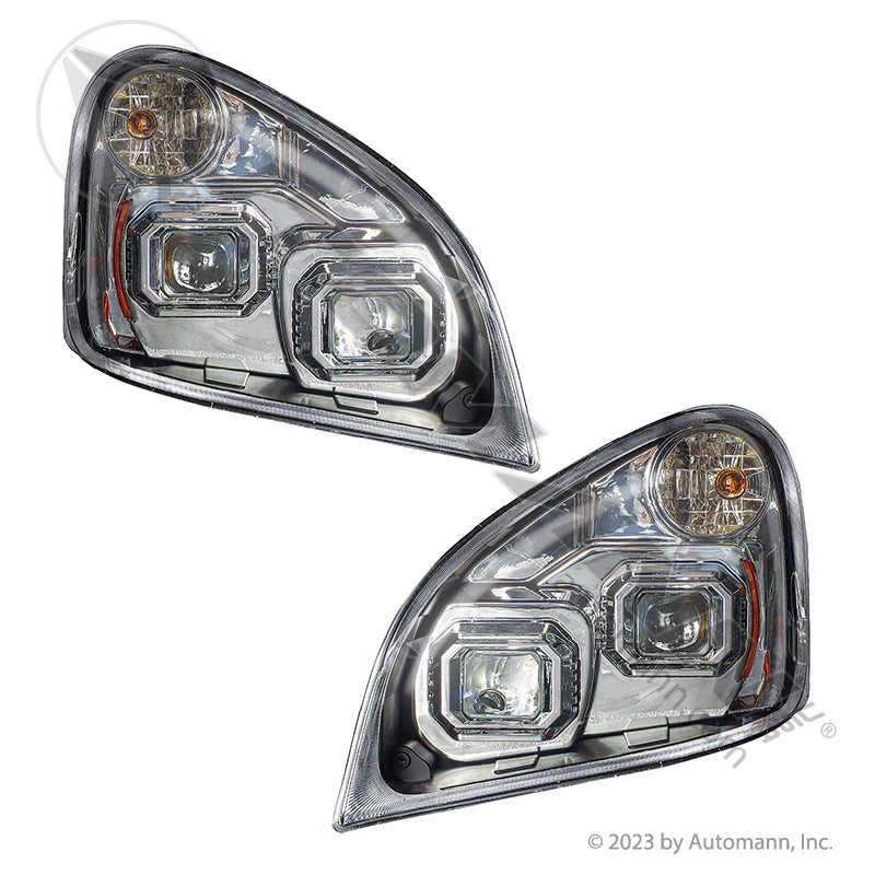 Automann Juego de faros delanteros Freightliner cromado 564.46051CP