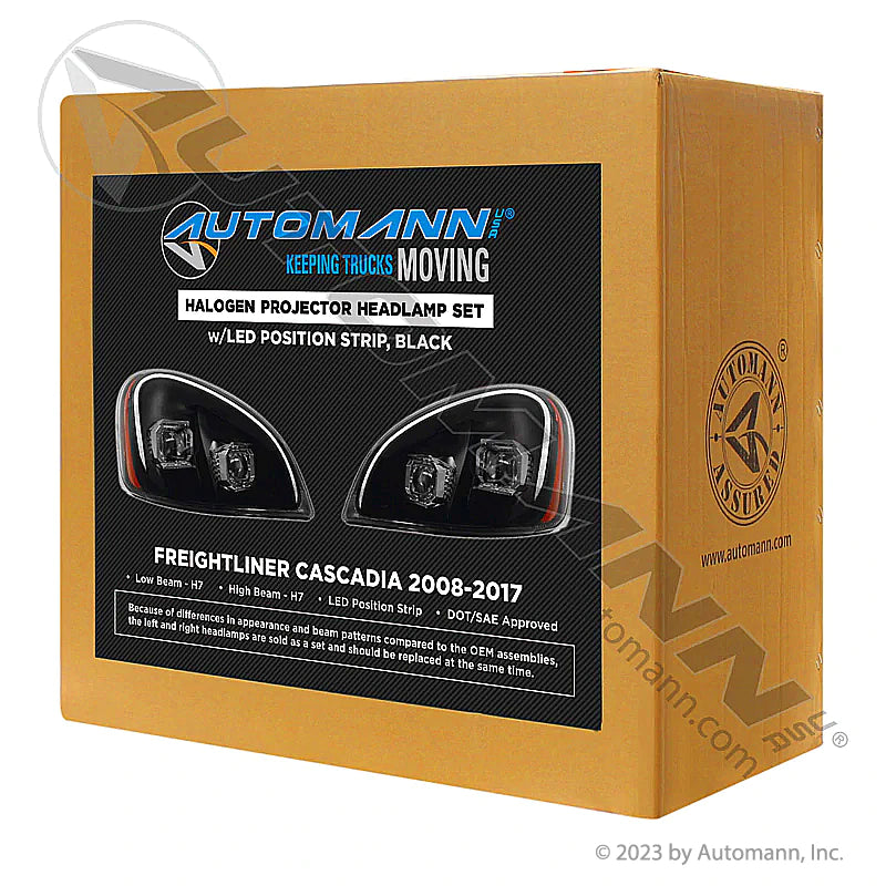 Automann Juego de faros delanteros Freightliner negro 564.46051SBP