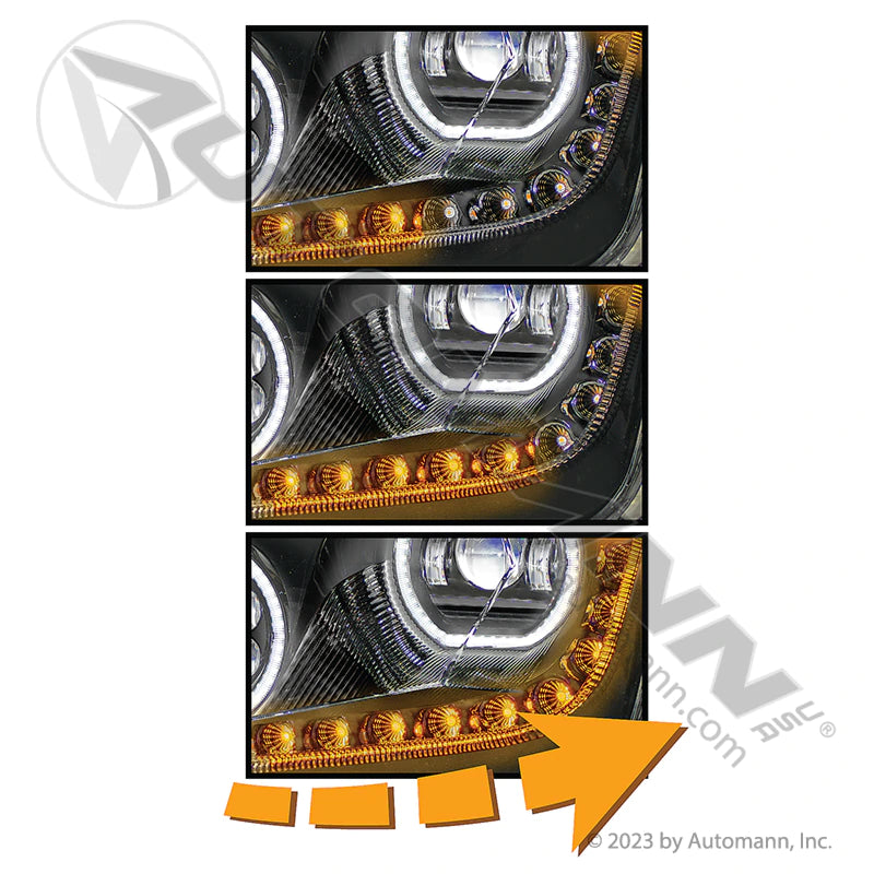 Automann Headlamp LED LH Peterbilt 564.75048DBY